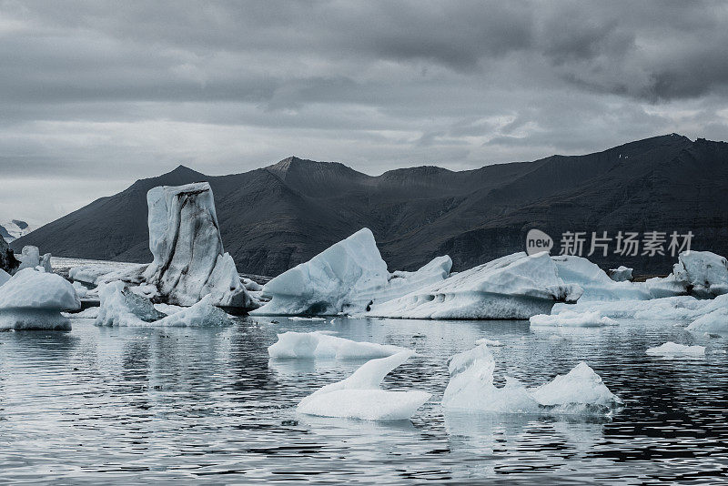 冰川冰，Jokulsarlon, Asturland，冰岛，欧洲